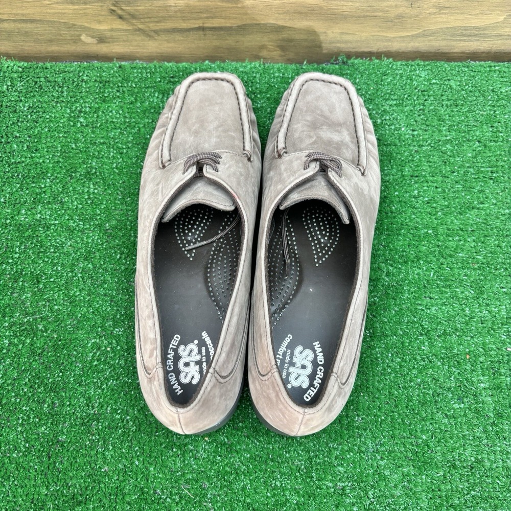 SAS Petra lace up truffle nubuck suede comfort moccasins women Size 10.5 M EUC - Picture 6 of 16